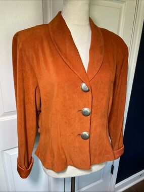 Vintage Desert West Rust Orange SJacket with Decorative Buttons